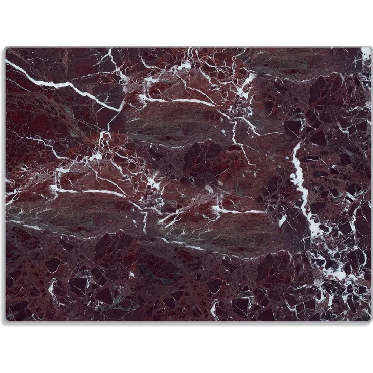 Wallario Schneidebrett Roter Marmor-Optik, ESG-Sicherheitsglas, (inkl. rutschfester Gummifüße 4mm, 1-St), 30x40cm