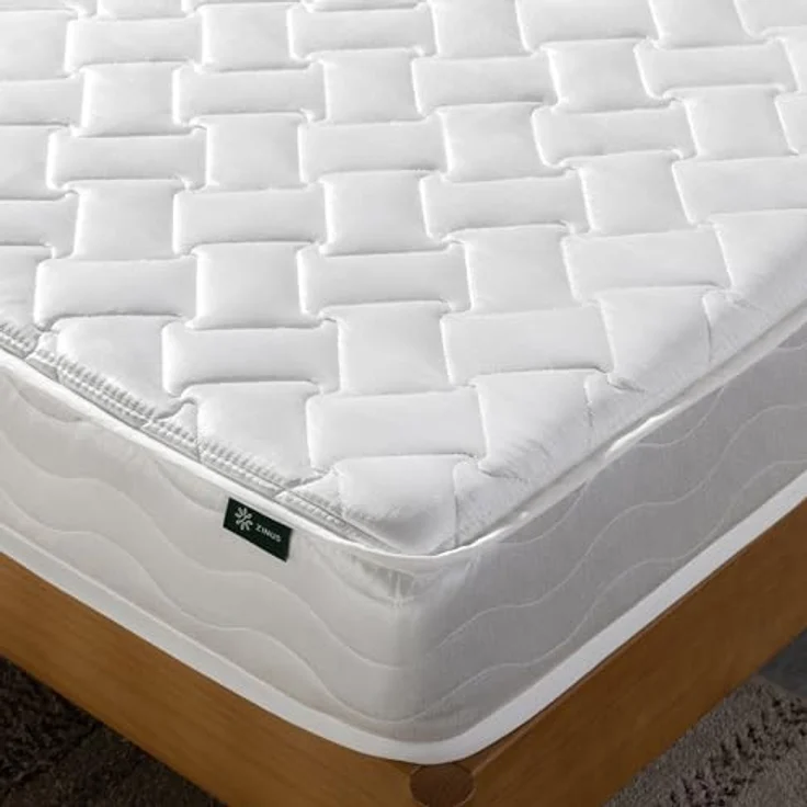 Zinus Doppelmatratze – Bonnelfederkern – 135x190 cm – Komfortschaum – Höhe 15 cm – mittlere Festigkeit, Weiß – Bild 2