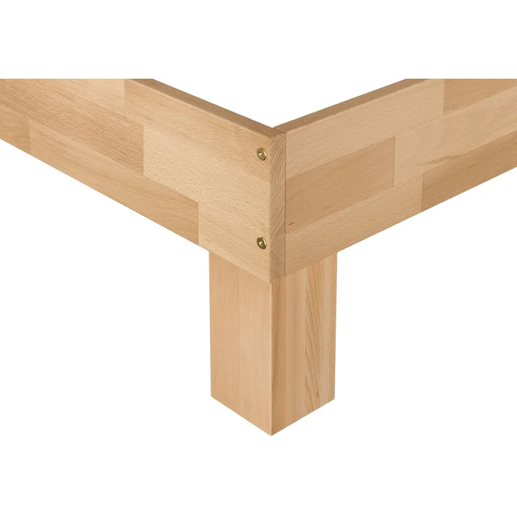 Holzbett breites Einzelbett 100x200 Buche geölt Futonbett mit wählbarem Zubehör V-60.87-10Federholzrahmen inkl. – Bild 5