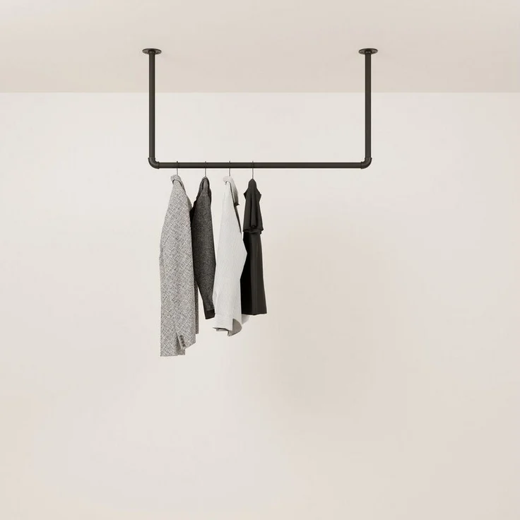 pamo. design Garderobenstange HANG, (zur Deckenmontage), Offene Garderobe für den Eingangsbereich oder als Handtuchhalter – Bild 2