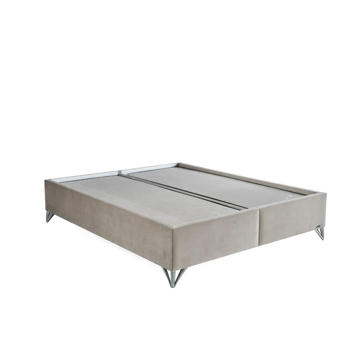 Schlafzimmer-Set "Bellana" – Bett mit Bettkasten und Matratze , Nachttisch, Kommode, Bettbank-Hellgrau – Bild 3