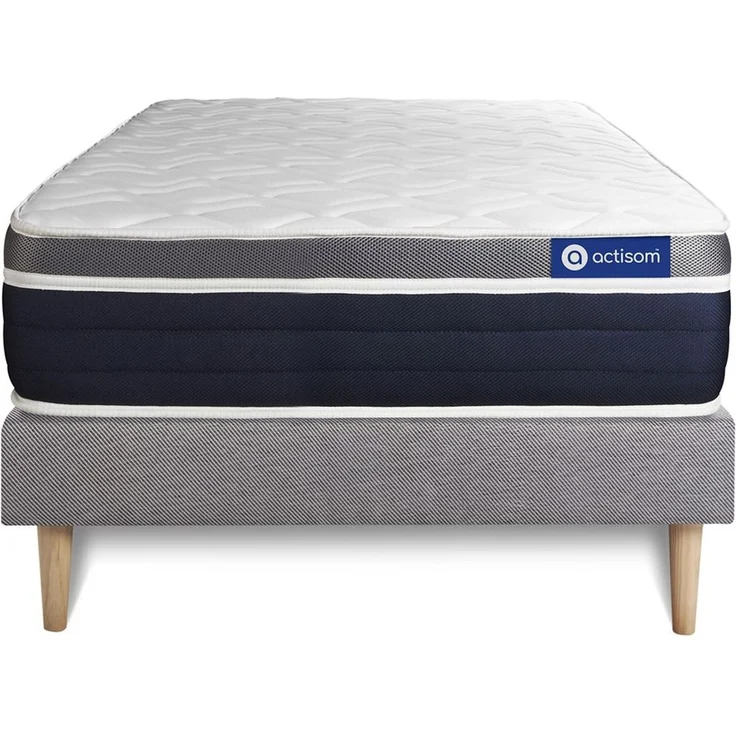 Actimemo confort matratze 90x190cm + Bettgestell mit lattenrost - Dicke : 26cm - Memory-schaum - H3 – Bild 1