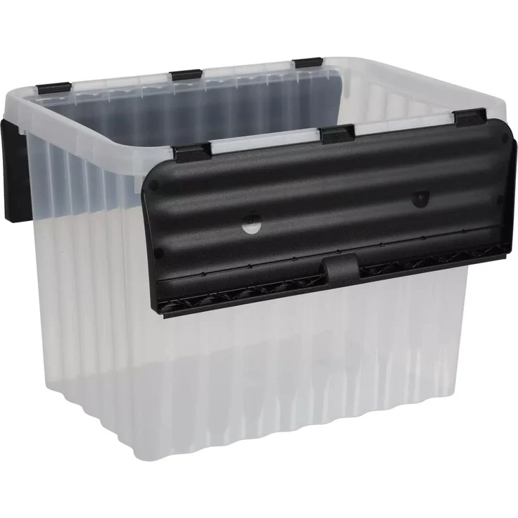 Aufbewahrungsbox 24L Wellenbox Staubox Transparent 43x30x30cm mit Deckel Spielzeugkiste – Bild 1