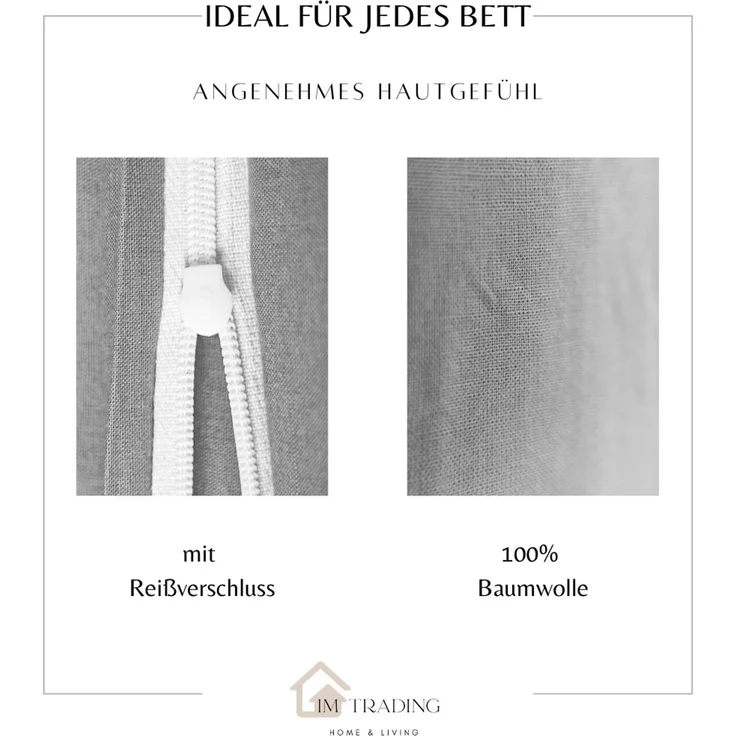 Einfarbige Bettwäschen-Sets für Einzel- und Doppelbetten 100% Baumwolle Anthrazit 155x200 cm – Bild 10