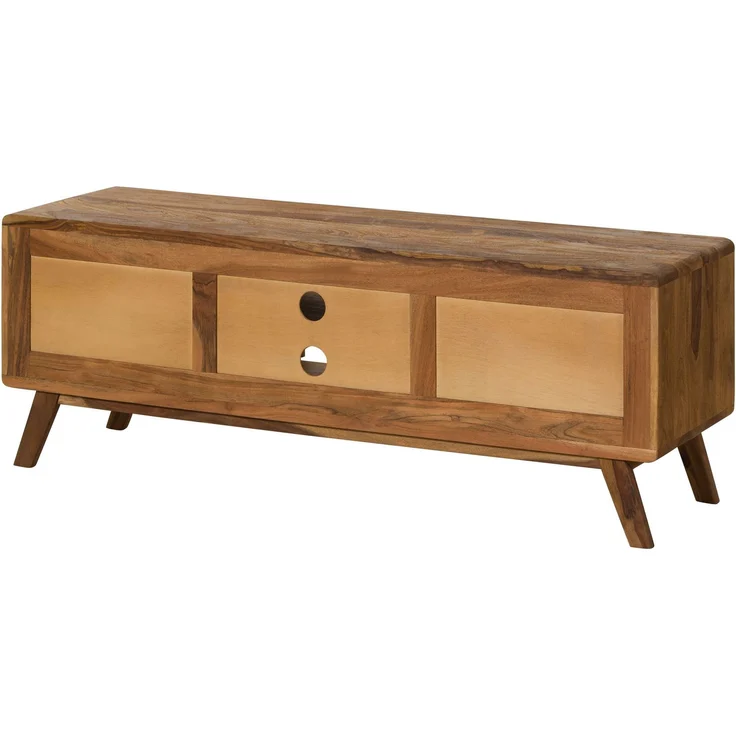 TV-Board Sheesham 134x40x48 natur sandgestrahlt lackiert MALMÖ 2 #219 – Bild 6