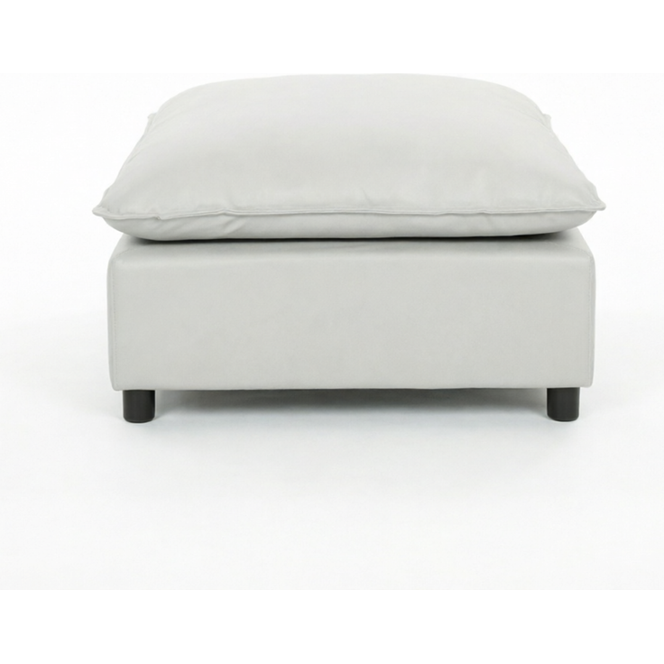 Quadratischer Fußhocker mit Schaumstoffpolsterung, 75x75x40 cm, Grau – Bild 5