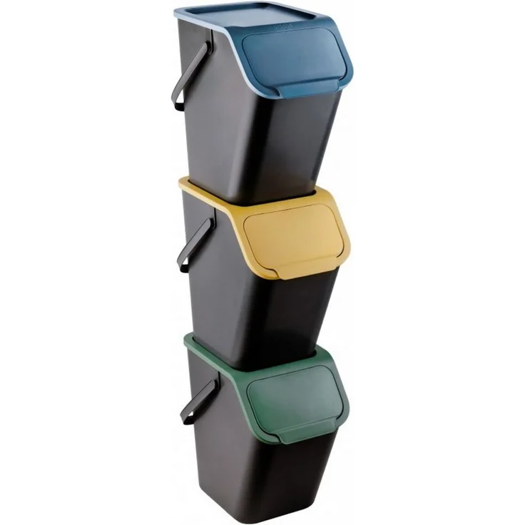 Practic Mülleimer Bini, 3-er Mülleimer-Set 3x25L – Bild 1
