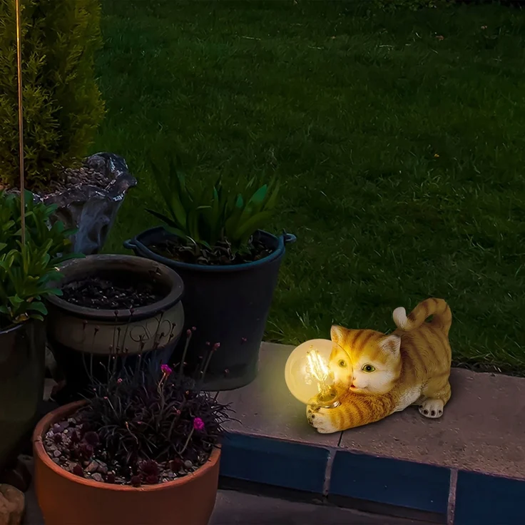 Solarleuchte Garten Katze Tier LED Solarlampe Außen Außenleuchte Solar 5265503 – Bild 3