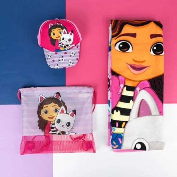 Gabby's Dollhouse Sommerset Strandtuch, Kappe und Tasche für Fans von Gabby's Dollhouse – Bild 5