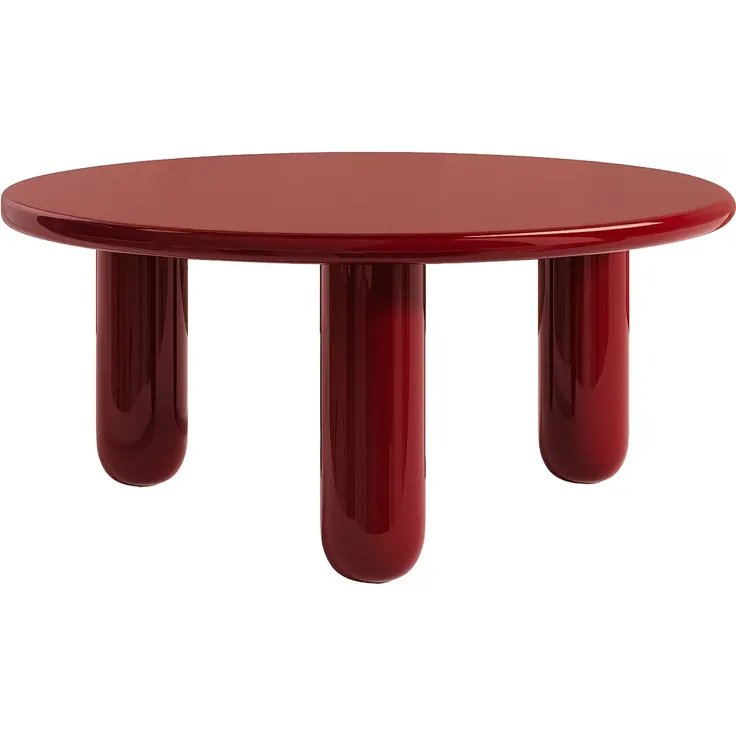 Vente-unique - BENESA Couchtisch Holz, Platte Rot - B 90 cm x H 40 cm x L 90 cm – Bild 2