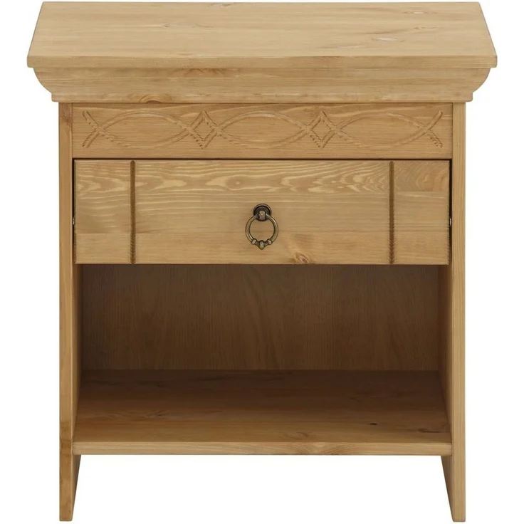 Home affaire Nachtkommode Indra, Nachttisch mit dekorativen Fräsungen, Breite: 50 cm – Bild 2