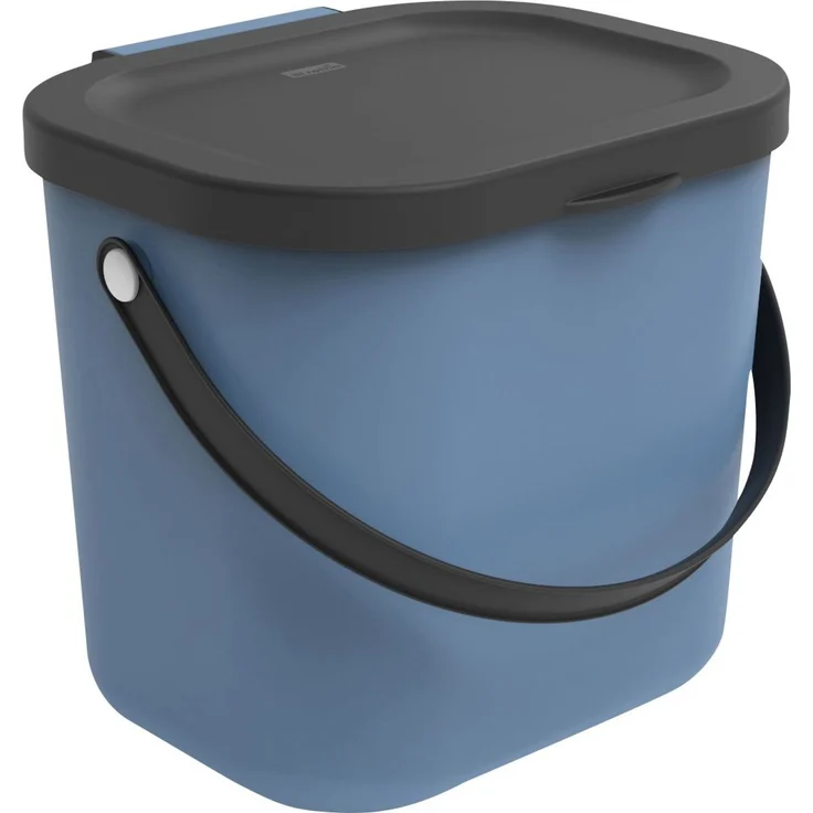 Rotho 'Albula' Biomülleimer mit Deckel, Kunststoff (BPA-frei), 6 Liter, Blau – Bild 1