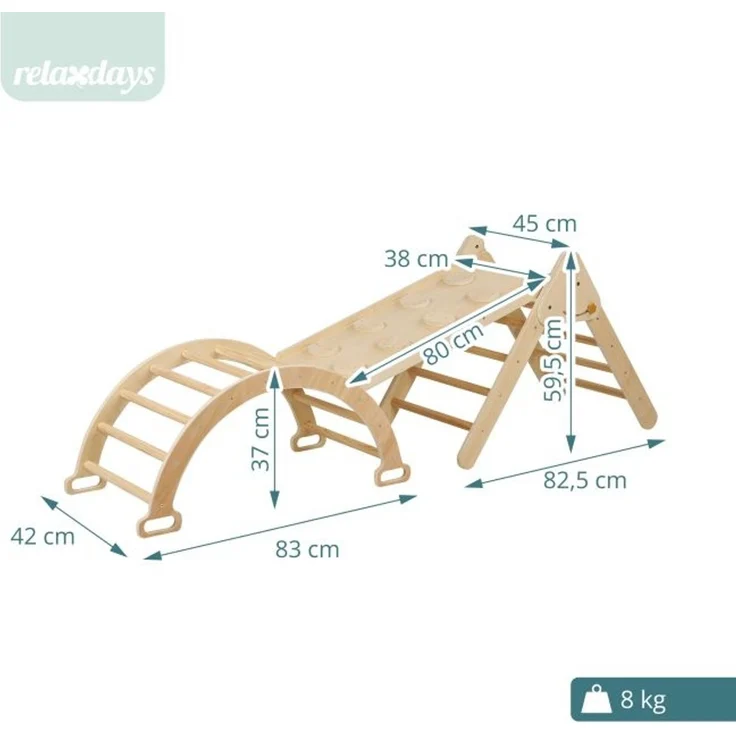 Relaxdays 3 in 1 Kletterdreieck aus Holz – Bild 4