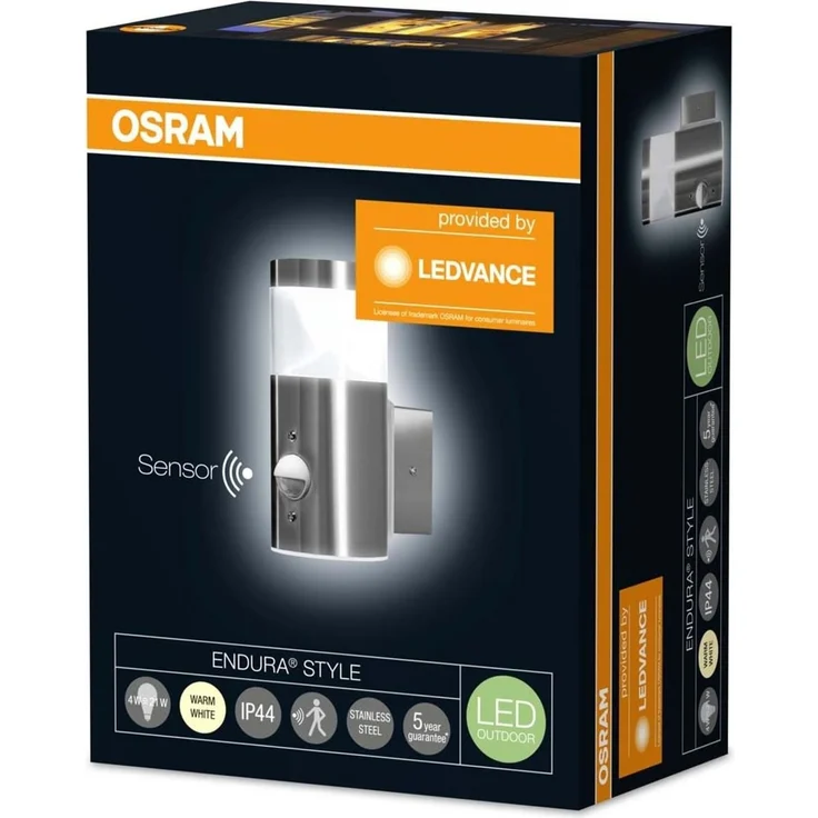 Osram LED Wand- und Deckenleuchte, Leuchte fuer Aussenanwendungen, warmweiss, Integrierter Tageslicht- und Bewegungssensor, Endura Stlye Mini Wall Sens – Bild 8