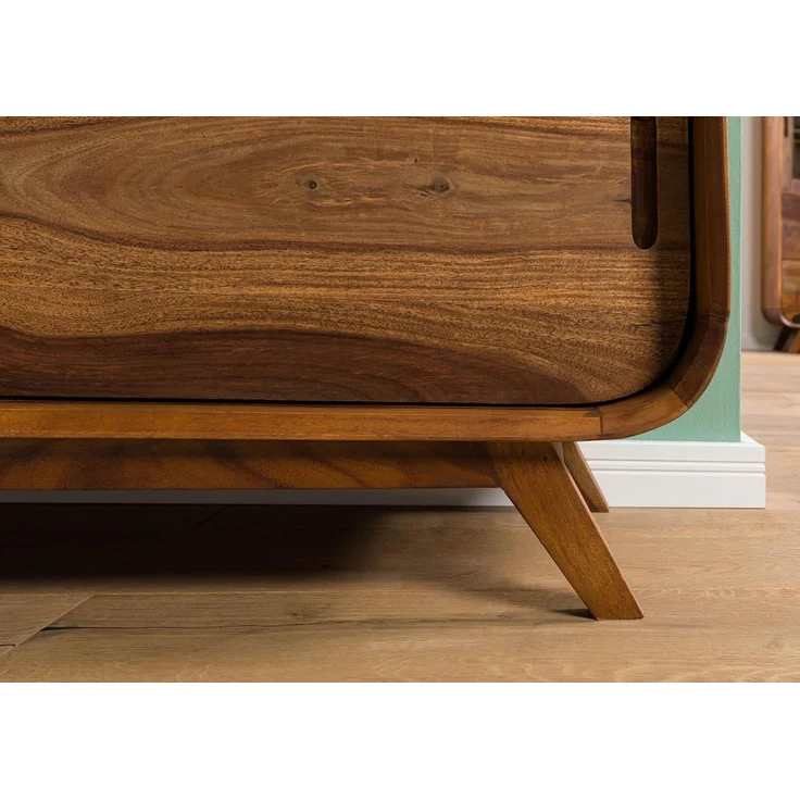 Massivmoebel24 TV-Board (Sheesham 220 x 40 x 48 dunkelbraun lackiert MAILAND #227) – Bild 7