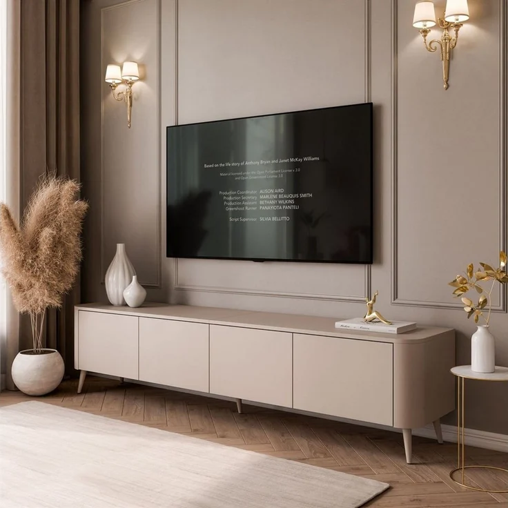 Lookway TV-Schrank CELESTE PUSH OPEN mit Beleuchtung auf Füßen (2x TV-Schrank mit LED Beleuchtung) 200x40x46,5 cm – Bild 3