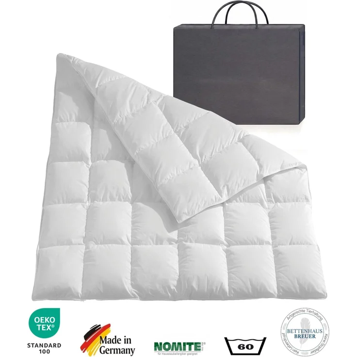 Daunendecke 1020g canadische Daunen Bettdecke 200x200 100% natur – Bild 2