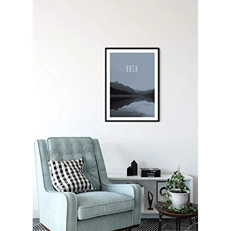 Komar Wandbild Word Lake Hush Steel, Poster 50 x 70 cm, lichtecht, seidenmattes Fotopapier, ohne Rahmen, Made in Germany – Bild 4