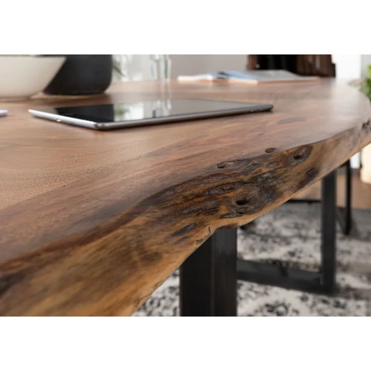 Baumtisch Akazie 220x100x76 natur Beine anthrazit glänzend FREEFORM 3 – Bild 4
