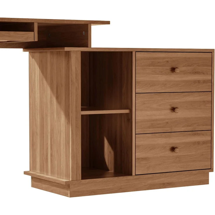 Schreibtisch aus MDF, ausziehbar mit Tastaturauszug, 110x40x75,5 cm, Walnuss – Bild 10