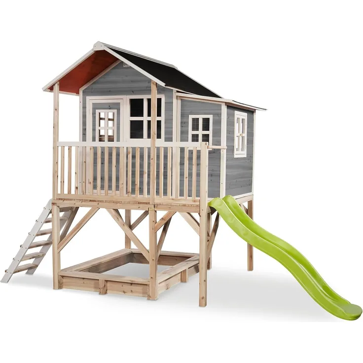 Exit Holz Spielhaus Loft 550 | Grau | 190x253 cm