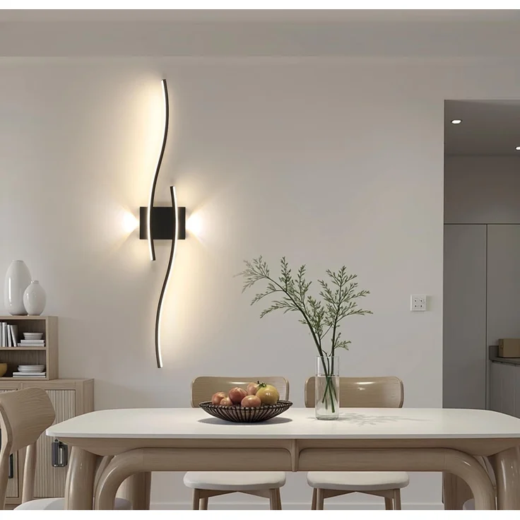 Goeco LED Wandleuchte Innen, 89 cm 29W Schwarz Dimmbar Wandlampe Lang 2 Fimmige 3000K-6500K, Memory-Funktion, Modern Led Wandlicht für Flur Treppenhaus Wohnzimmer Schlafzimmer – Bild 7