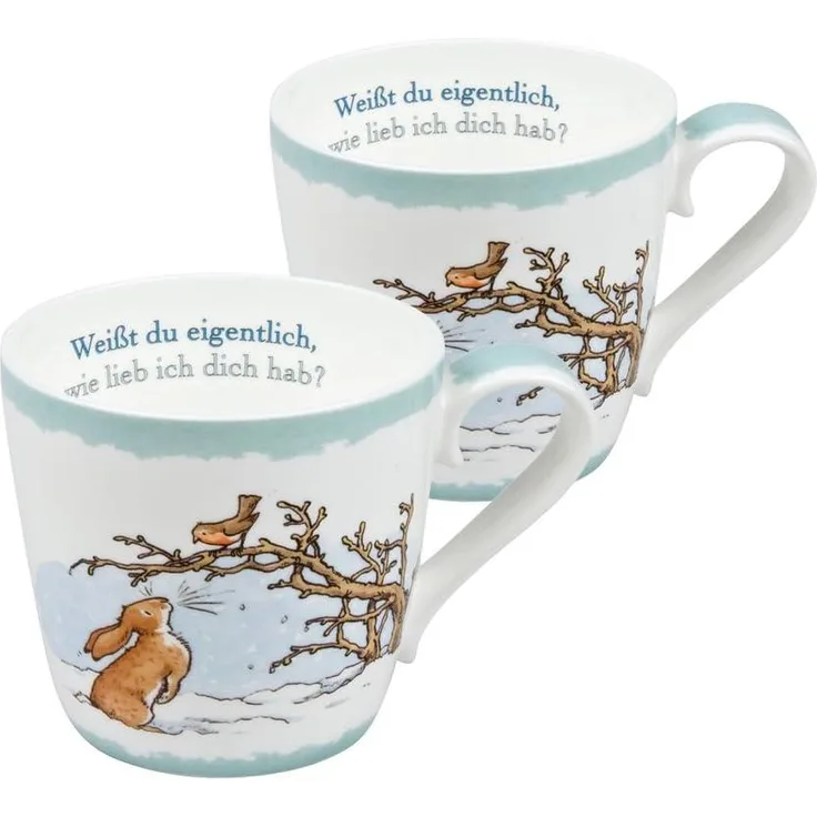 Könitz Becher ''Weißt du eigentlich. - Winter'' (2-tlg), Porzellan
