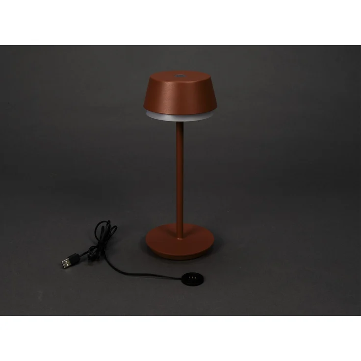 Akku Tischleuchte LYON für Outdoor dimmbar, kabellos in Terracotta, 30cm – Bild 5