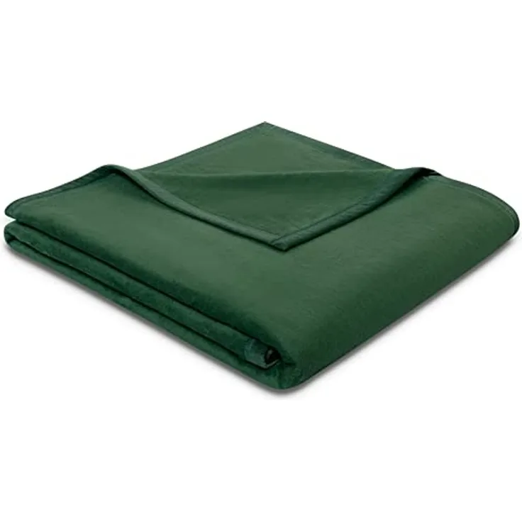 Biederlack Wohndecke Baumwolldecke 150x200 Cotton Alge tannengrün uni 771582