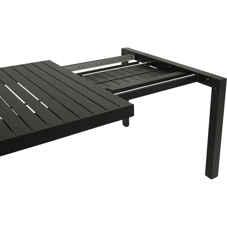 DEGAMO LAGOS II Gartengarnitur, Aluminium, anthrazit, 9-teilig (8x Stapelsessel, 1x Ausziehtisch 195/255x120cm) – Bild 7