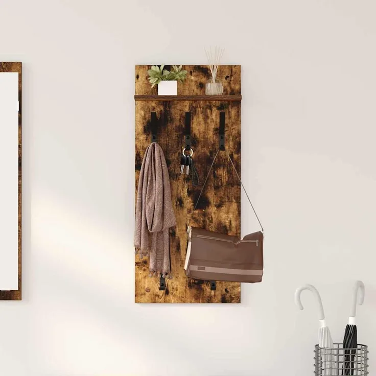 vidaXL Wandmontierter nachttisch Geräucherte Eiche 40 x 10 x 90 cm 874455