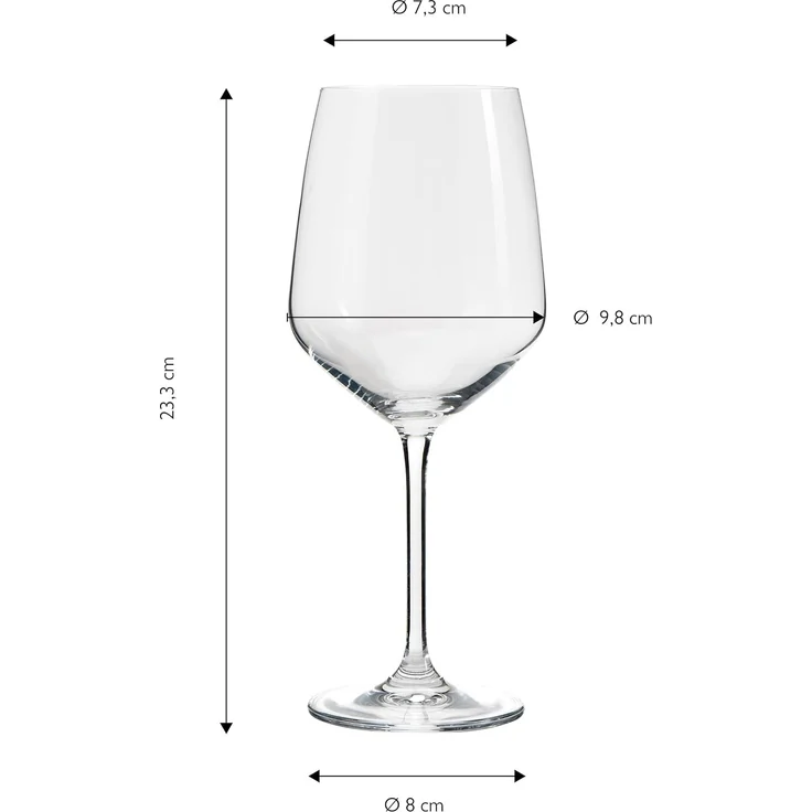 ECHTWERK Rotweinglas Set, ca. 630 ml, 6-tlg, Glas, hochwertig und mit zeitlosem Design – Bild 2