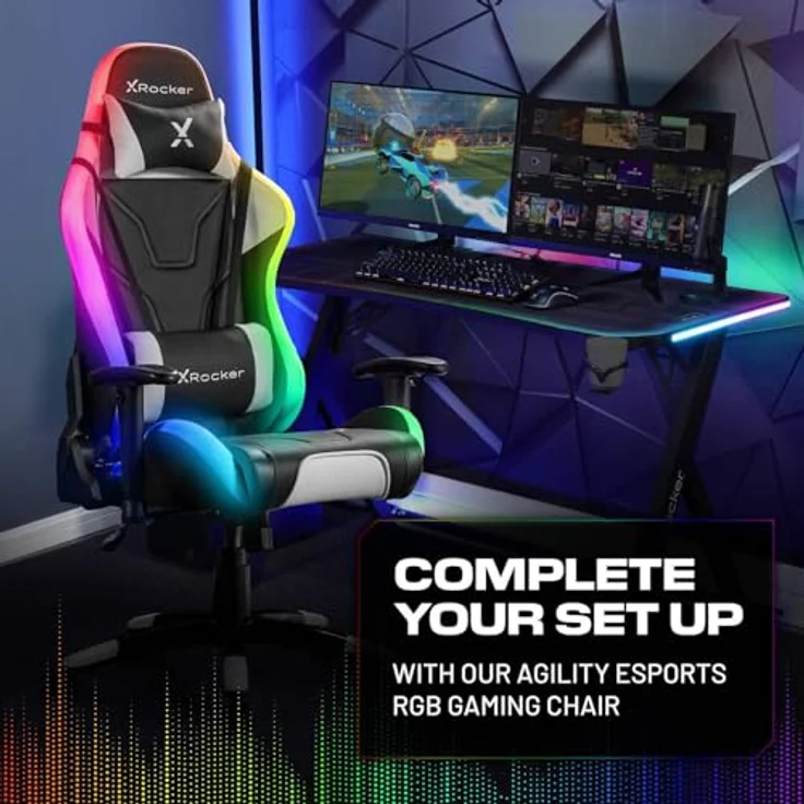 X Rocker Gamingtisch Lumio XL RGB - Gaming Schreibtisch mit Beleuchtung & App-Steuerung – Bild 9