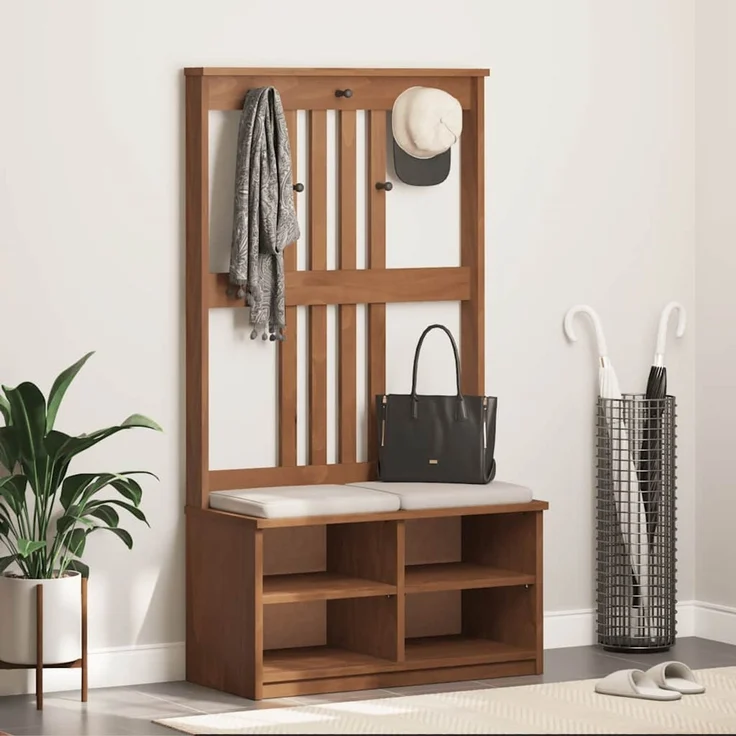 vidaXL Garderobenständer SANDNES 87x40x159,5cm Massivholz Kiefer 4010487 – Bild 3