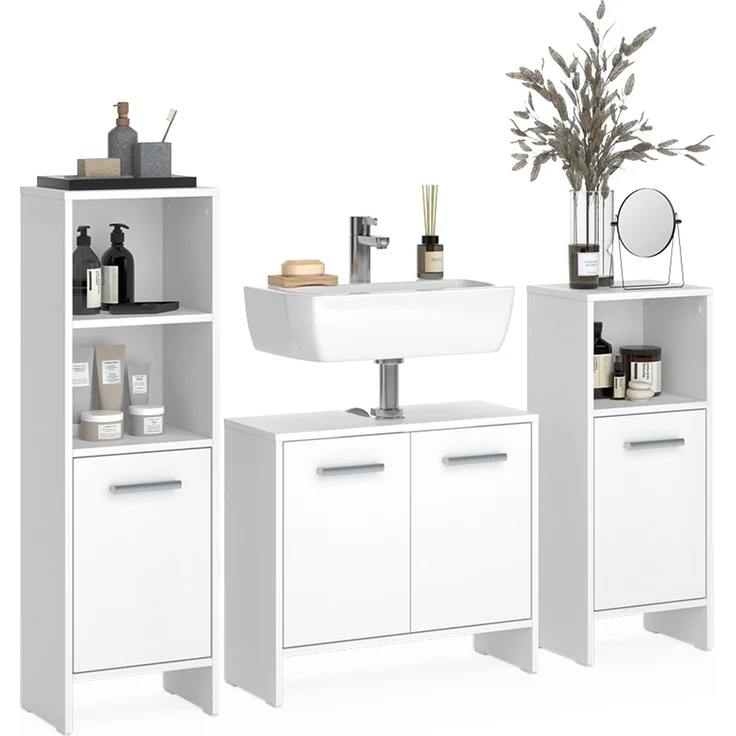 Badmöbel-Set Karli Weiß 3-teilig Vicco – Bild 6