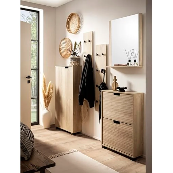 MID.YOU Wandspiegel Eiche, rechteckig aus Holzwerkstoff, 59.6x71.1x12.3 cm – Bild 2