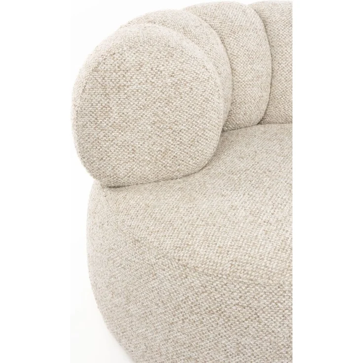 Loungesessel Duvane Beige mit Gummibaumholz-Gestell im Boho-Stil – Bild 3