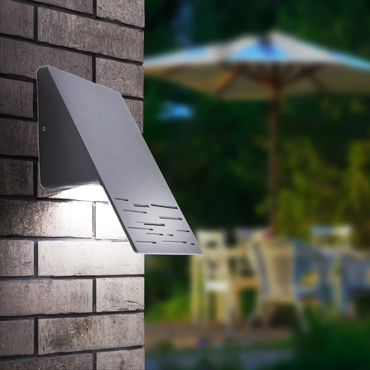 LED Wandleuchte, Downstrahler, Aluminium dunkelgrau, H 20 cm – Bild 5