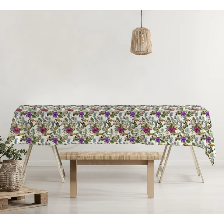 GEMITEX Tucano 234 Tischdecke, Plüsch, gewachst, ideal für rechteckige Tische für 10/12 Personen, 140x240 cm, Made in Italy