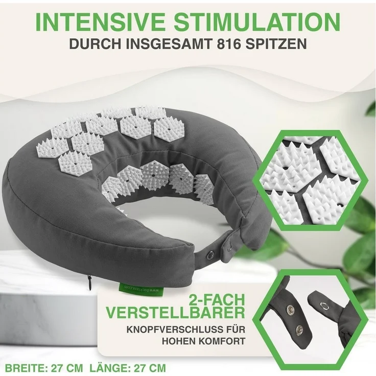 BACKLAxx® Nackenhörnchen Akupressur, Akupressur U Kissen – Bild 2