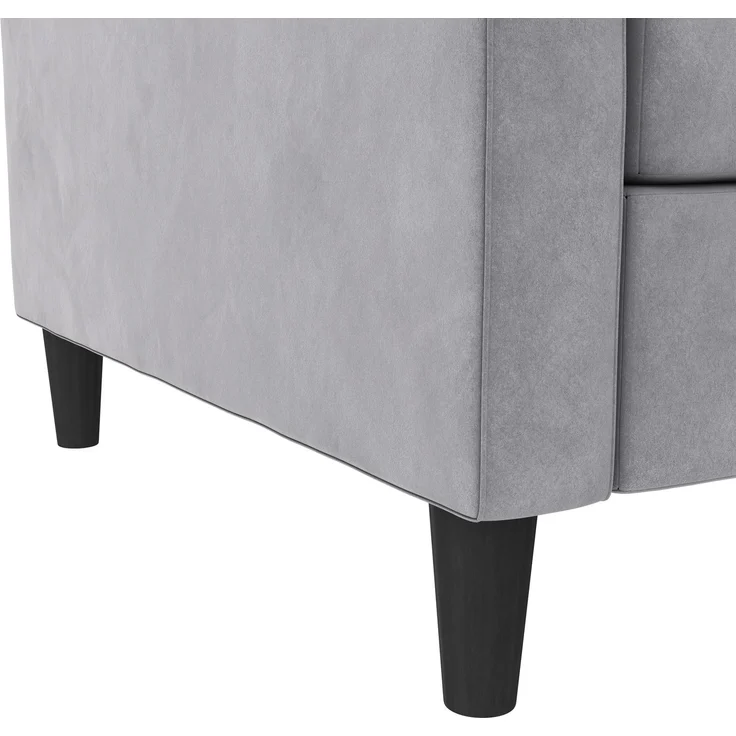 Schlafsofa >Palermo< in Grau, Samt - 207x86x86cm (BxHxT) – Bild 8