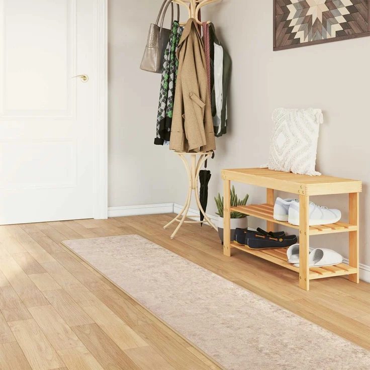 vidaXL Teppichläufer MARSA Beige 50x250 cm Polyester und PVC 42023076 – Bild 1