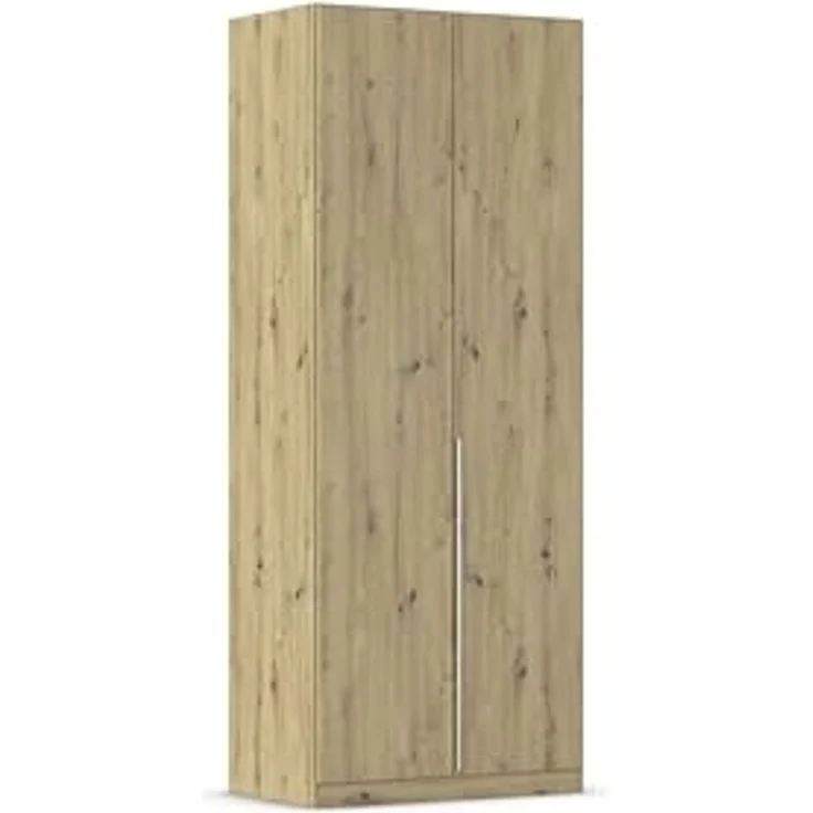 Rauch Möbel Alabama, Kleiderschrank für Schlafzimmer, Kinderzimmer, Wohnzimmer, Garderobe, Flur, 2-türig, mit Zubehör Basic, Farbe Eiche Artisan, Holz, Breite 91 cm – Bild 1