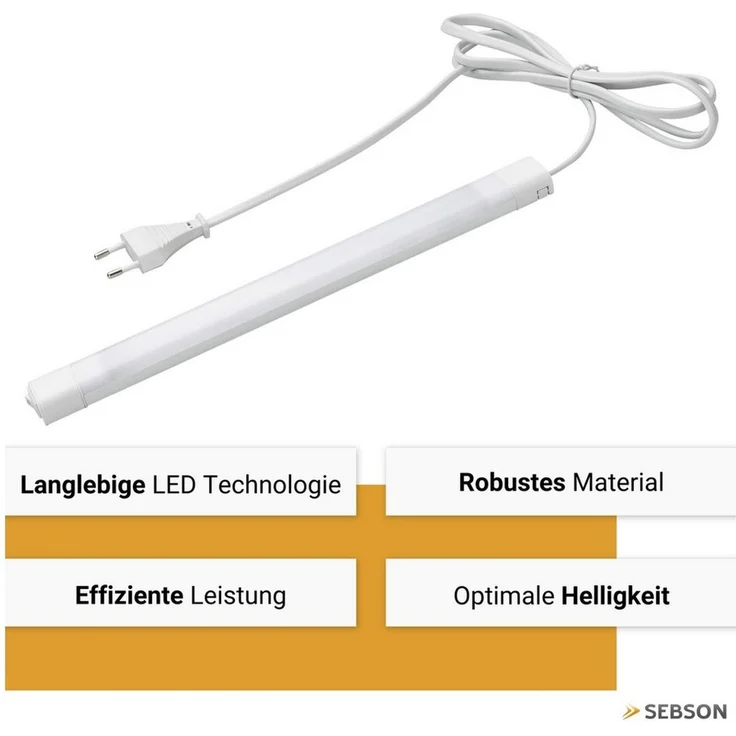SEBSON Aufbauleuchte LED Unterbauleuchte 30cm, 4W, 300lm, neutralweiß, Stecker & Schalter – Bild 2