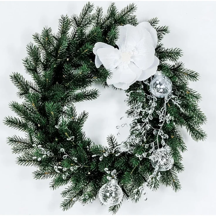 EveXmas Altair Premium Weihnachtskranz Grün 45 cm, künstlicher Türkranz, 68 Zweige, 408 PE-Spritzguss-Triebe, 100% PE, flammhemmend – Bild 6