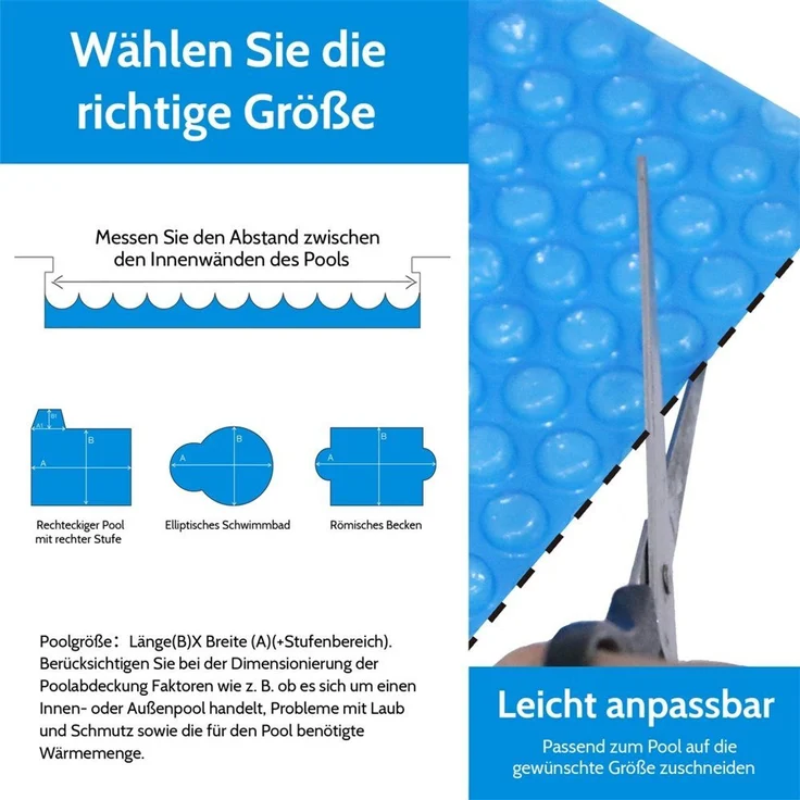 Solarfolie Solarplane Solarheizung Abdeckplane Poolheizung Wärmeplane Blau 549cm – Bild 5