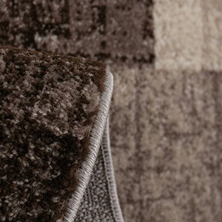 Vimoda Teppich Wohnzimmer Klassisch Karo- kariert Design, Rechteckig, Höhe: 5 mm, Läufer Kachel Optik in Türkis Grau Gelb & Lila Teppich Schlafzimmer – Bild 3