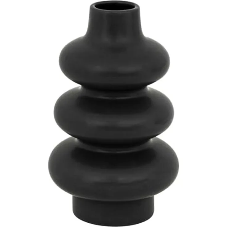 Atmosphera Keramikvase Clothilde, schwarze Vase mit Höhe 25 cm