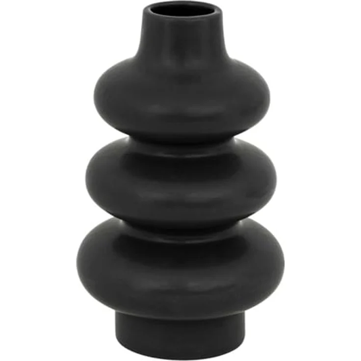 Atmosphera Keramikvase Clothilde, schwarze Vase mit Höhe 25 cm – Bild 1