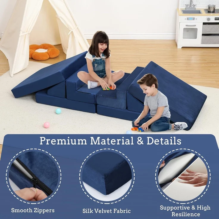 GarveeLife Spielsofa für Kinder – 8 Stück Bausteine aus Schaumstoff – anpassbar – weiche Möbel für Jungen und Mädchen – Entwicklung der Intelligenz – Bild 5